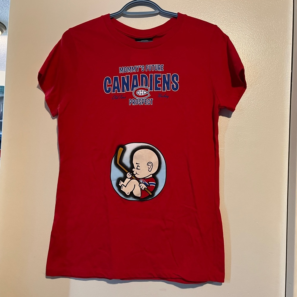 BNWT MATERNITY OLD TIME HOCKEY NHL MONTREAL CANADIEN FUTURE PROSPECT SHIRT